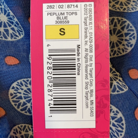 NWT Xhilaration Blue Peplum Flowy Tank Size Small - Picture 5 of 6